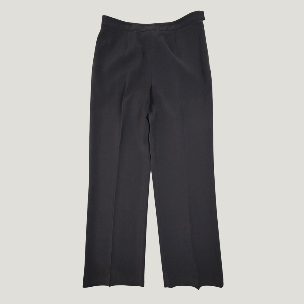 Casual Corner Black Flared Dress Pants Side Zip Lined Trousers Size 8